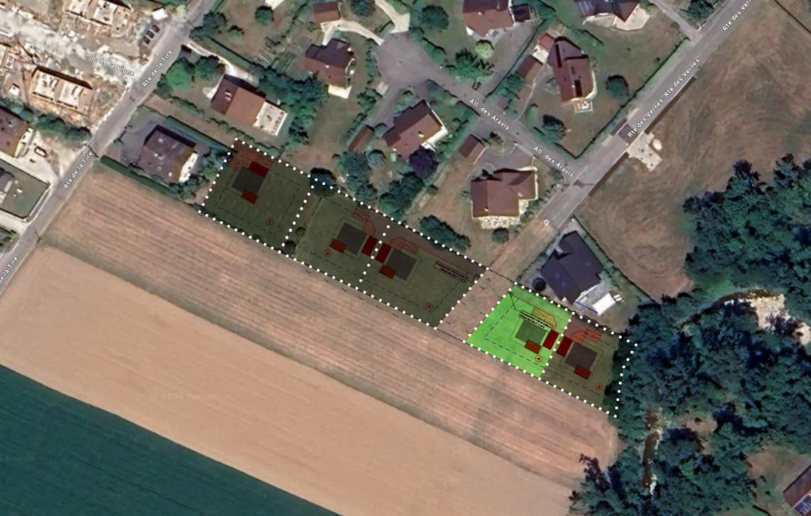 plan masse du lotissement à Péron